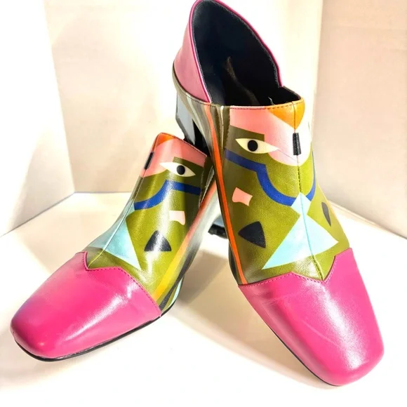 Fedoras Women Ankle High Heel Leather Shoes Size 40 - Picture 10 of 12